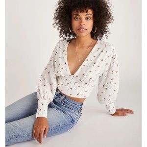 Backyard Roses Floral Button Up Top